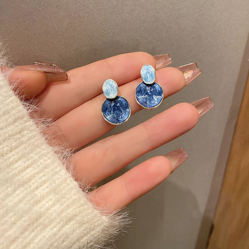 Women's Color Geometric For Niche Design Ear Trendy Earrings