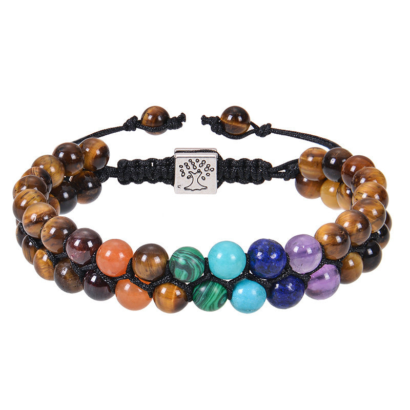 Women's Double Layer Crystal Agate Bead Lucky Bracelets