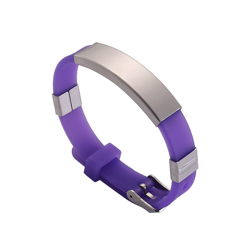 Simple Silicone Stainless Steel Glossy Can Bracelets