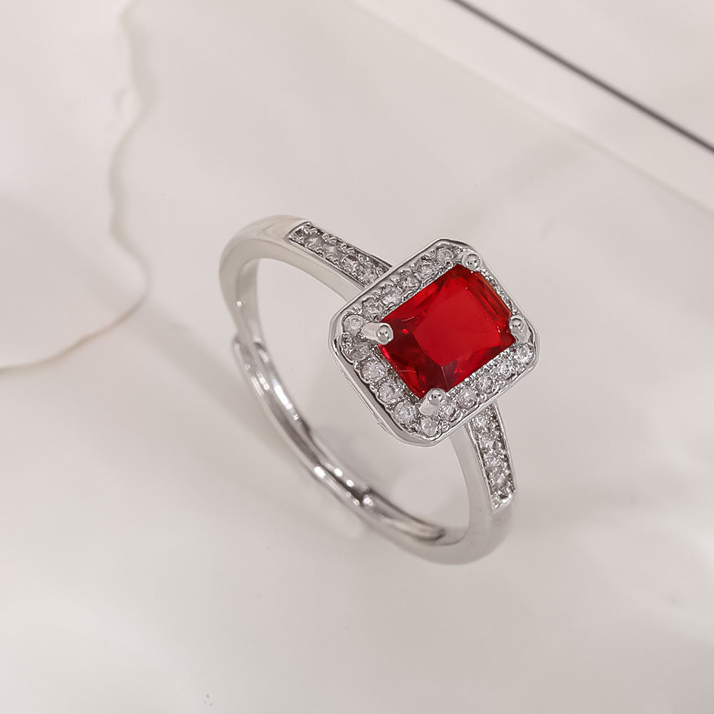 Women's Open-end Zircon Fashionable Classy Simple Cold Feeling Goddess Rings
