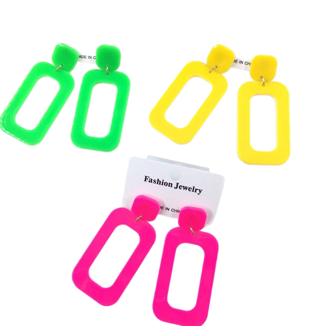 South Korea Popular Acetate Elegance Retro Simple Niche Geometry Rectangle Earrings