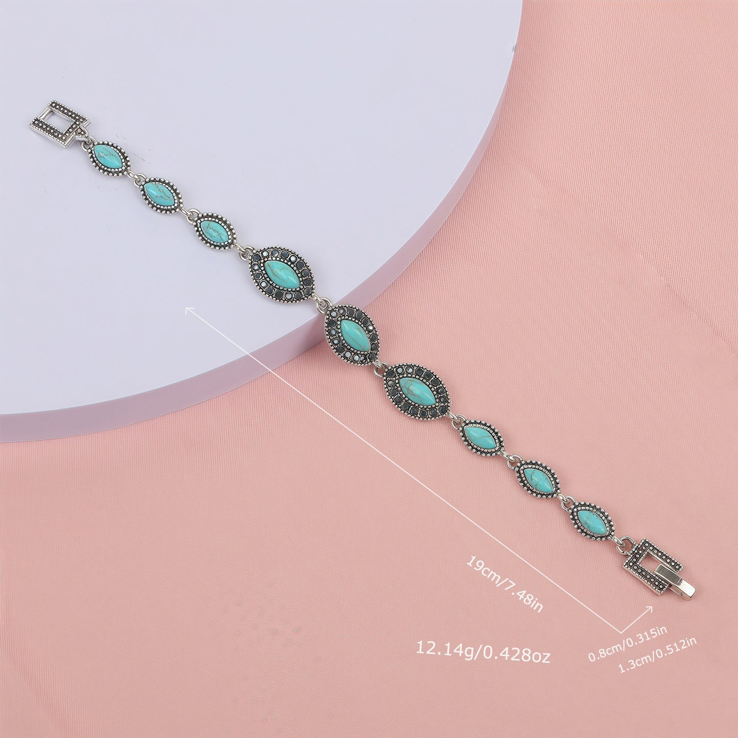Women's Personality Retro Ethnic Style Inlaid Turquoise Bracelet