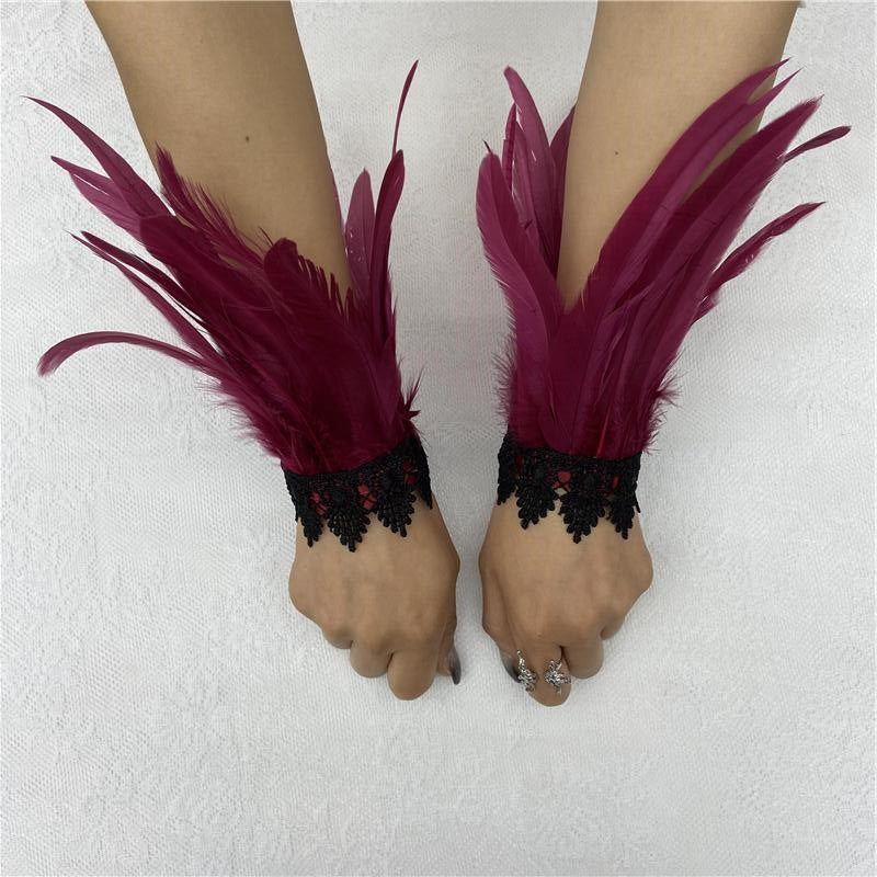 Feather Halloween Performance Ball Lace Wristband Bracelets