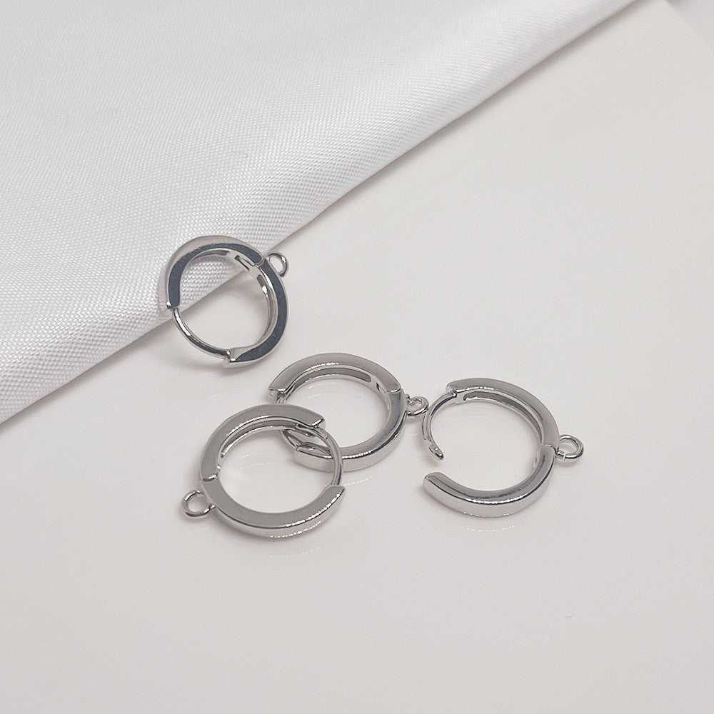 Color Retention Gilded Clip Glossy Round Handmade Ear Buckle