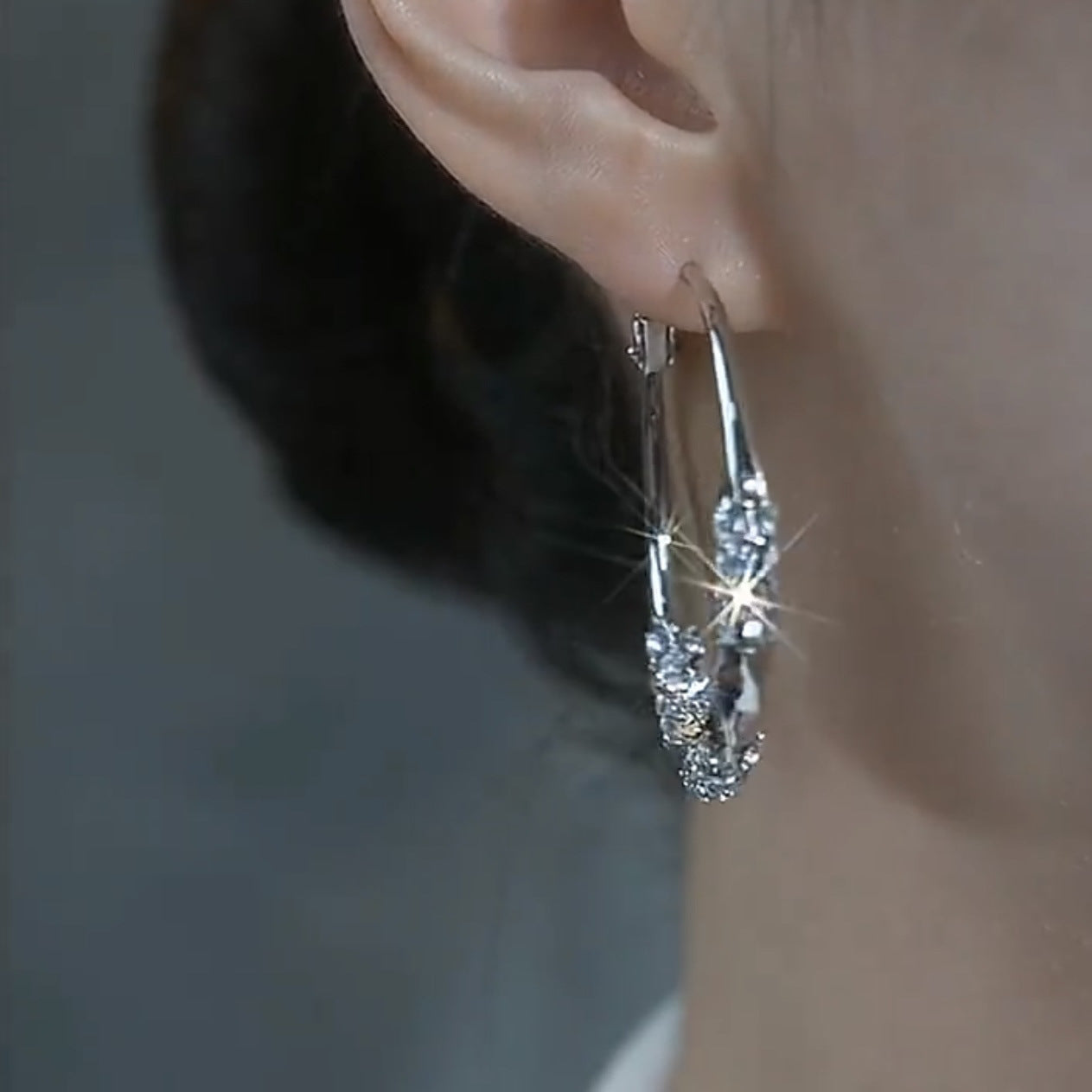 Fashion Big Hoop Female High Sense Light Luxury Minority Design Earrings