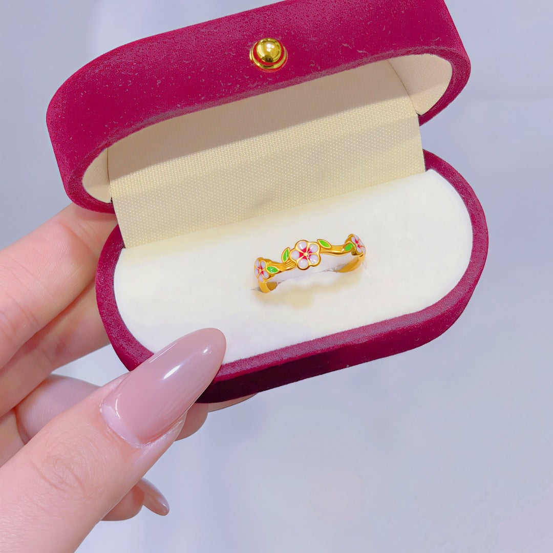 Women's Alluvial Gold Retro Affordable Luxury Design Brass Plated Fashion Ring