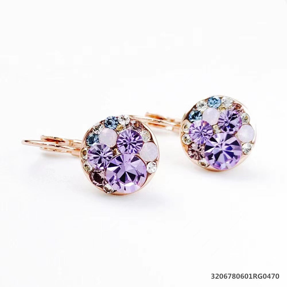 Cute Mickey Rose Gold Crystal Trendy Temperament Personality Super Earrings