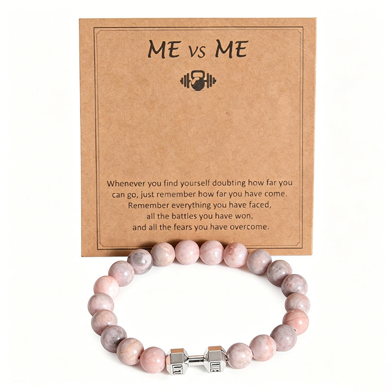 Women's Natural Powder Stone Woven Adjustable Carrying Strap Fresh Artistic Style Bracelets