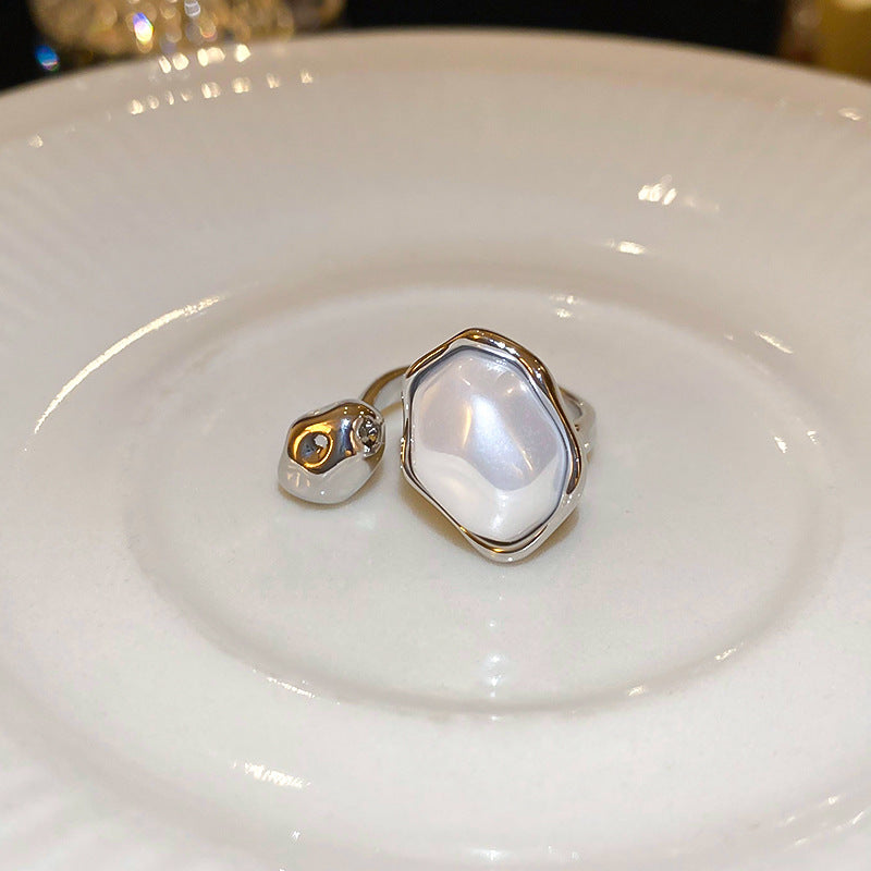 Rose Flower Love Pearl Light Luxury High Sense Ring