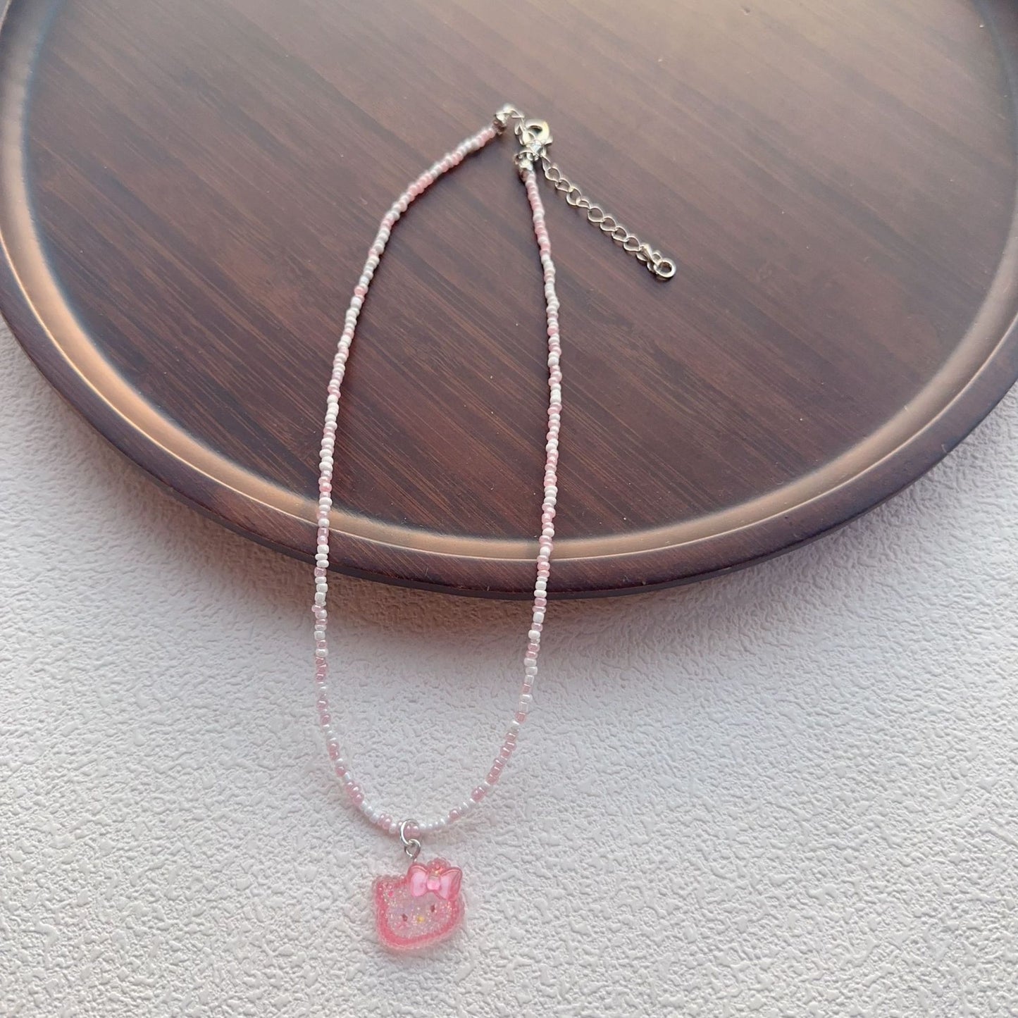 Beaded For Cartoon Cute Bowknot Clavicle Chain Necklace