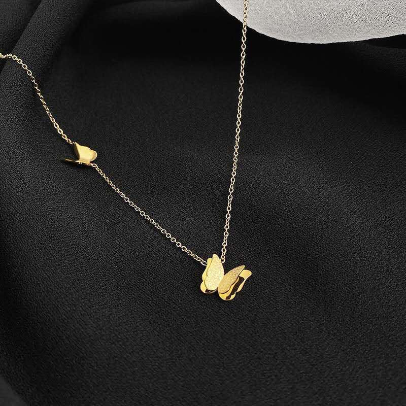 Women's Titanium Steel Niche Design Golden Clavicle Chain High Sense Necklaces