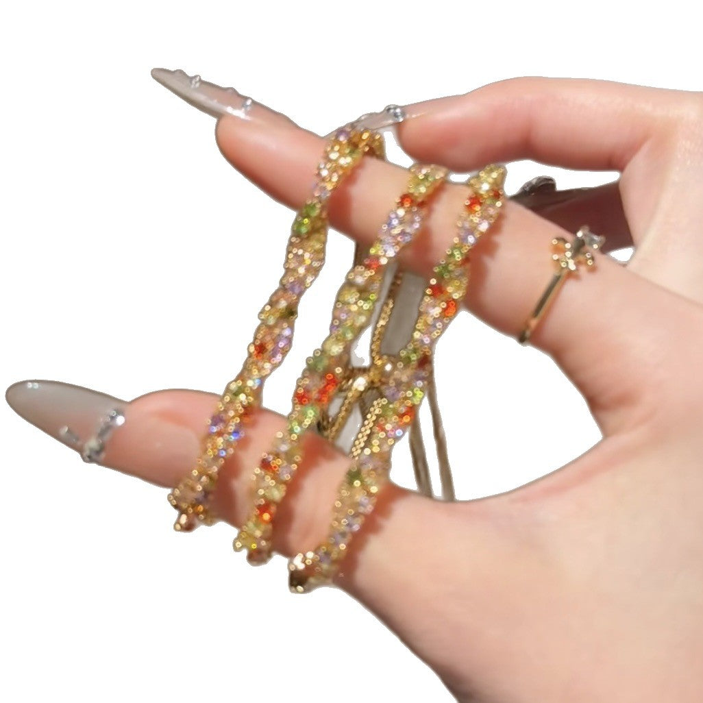 Women's Inlaid Zircon Drawable Fashion Affordable Luxury Style Elegant Graceful Design Bracelet