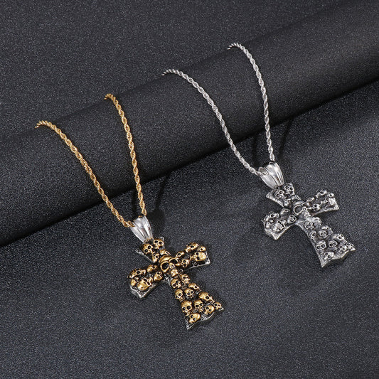 Men's Street Hipster Fashion Cross Personality Punk Necklaces