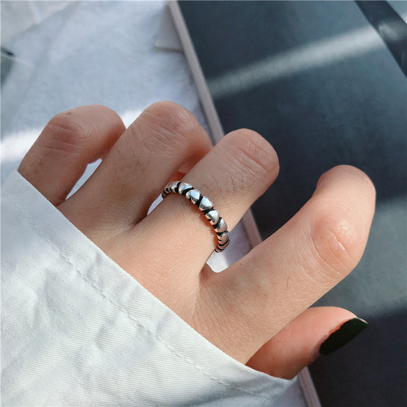 Women's Pull-out Adjustable Retro Fashion Flower Tassel Chain Ring