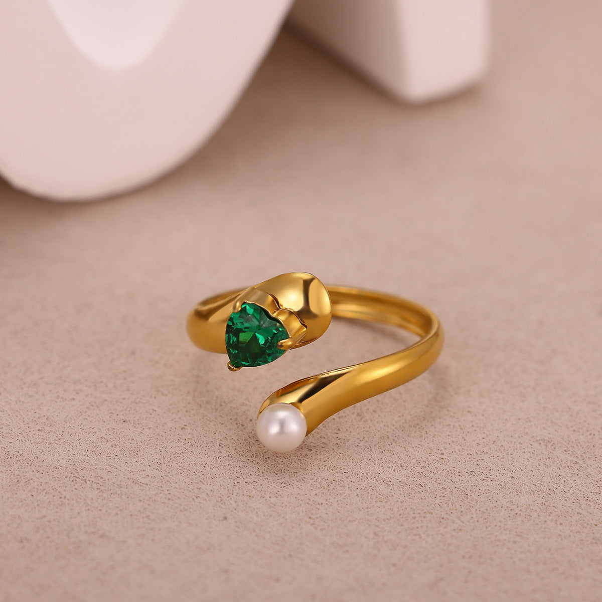 Women's Gold-plated Stainless Steel Geometric High-grade Open Ring