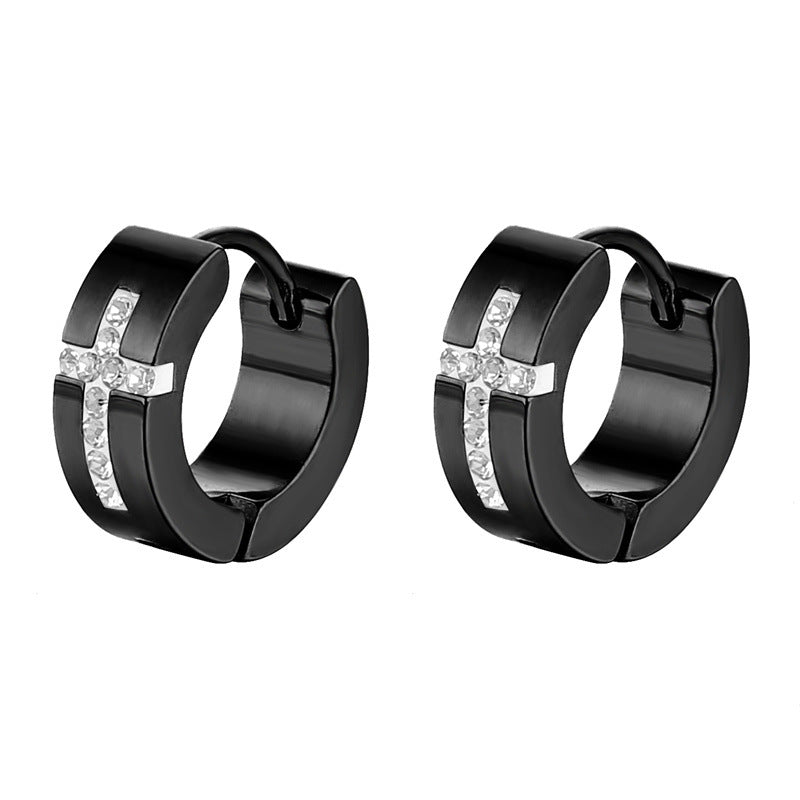 Women's & Men's Creative Carved Cross Light Luxury Clip Trendy Unique High-grade Earrings