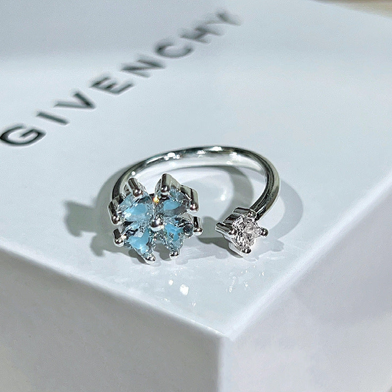 Glacier Blue Dream Cold Sea Enamel Butterfly Ring