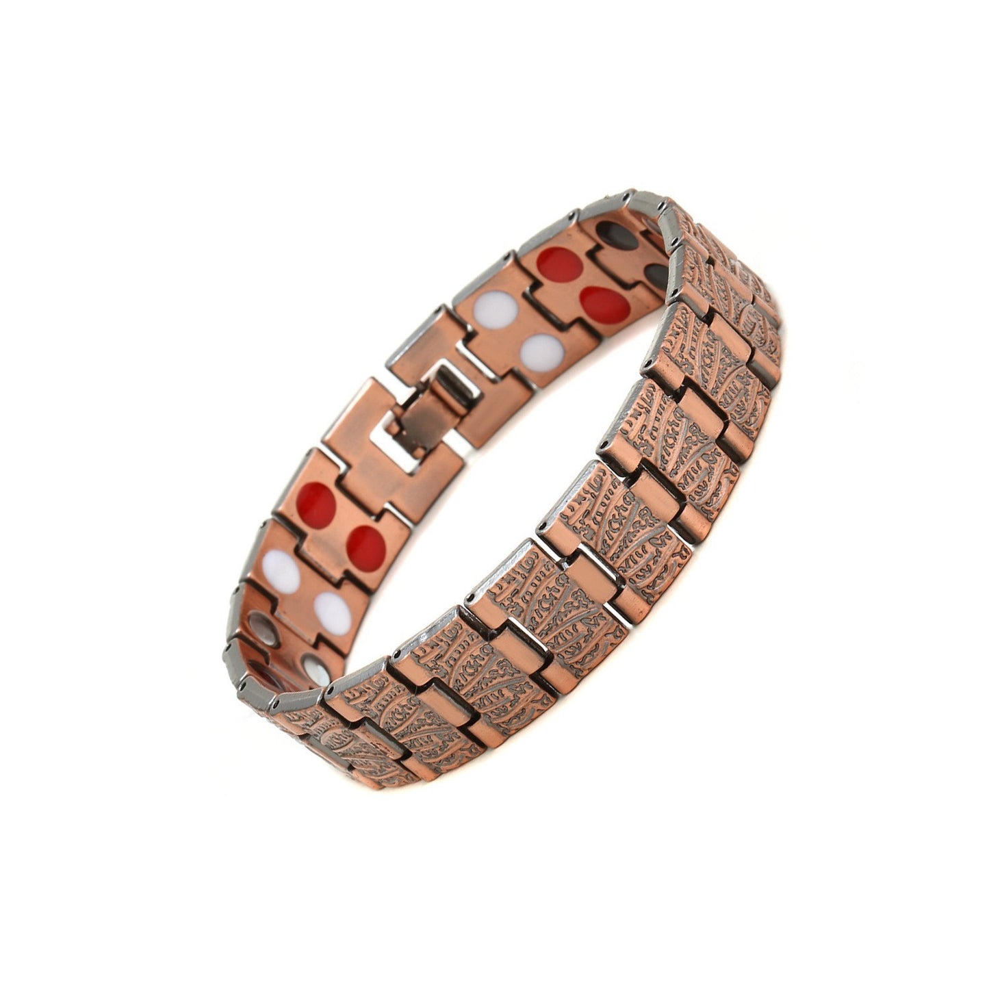 Men's Metal Bronze Magnet Retro Wide Row Bracelets