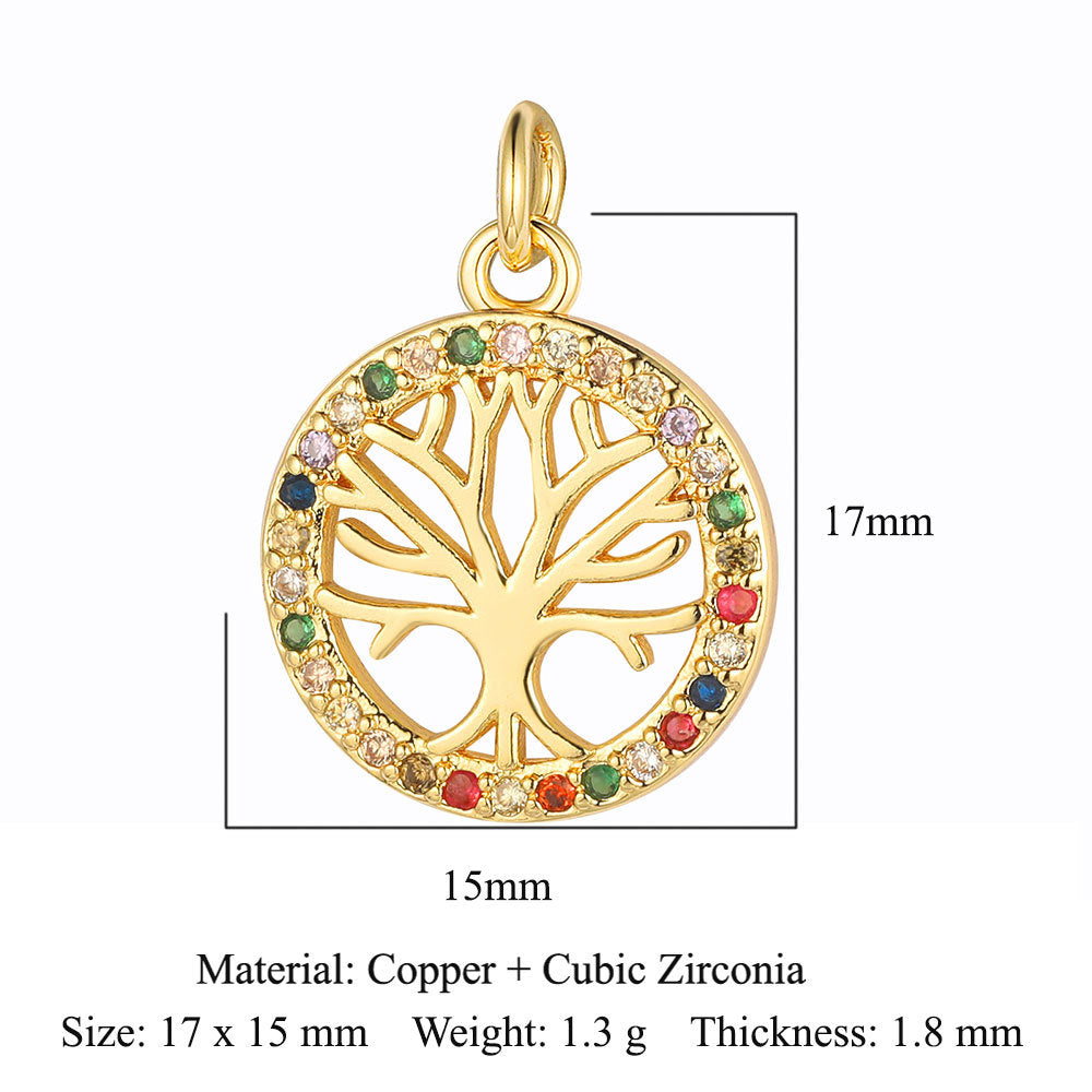 Tree Horseshoe Copper Zircon Snake Butterfly Pendants