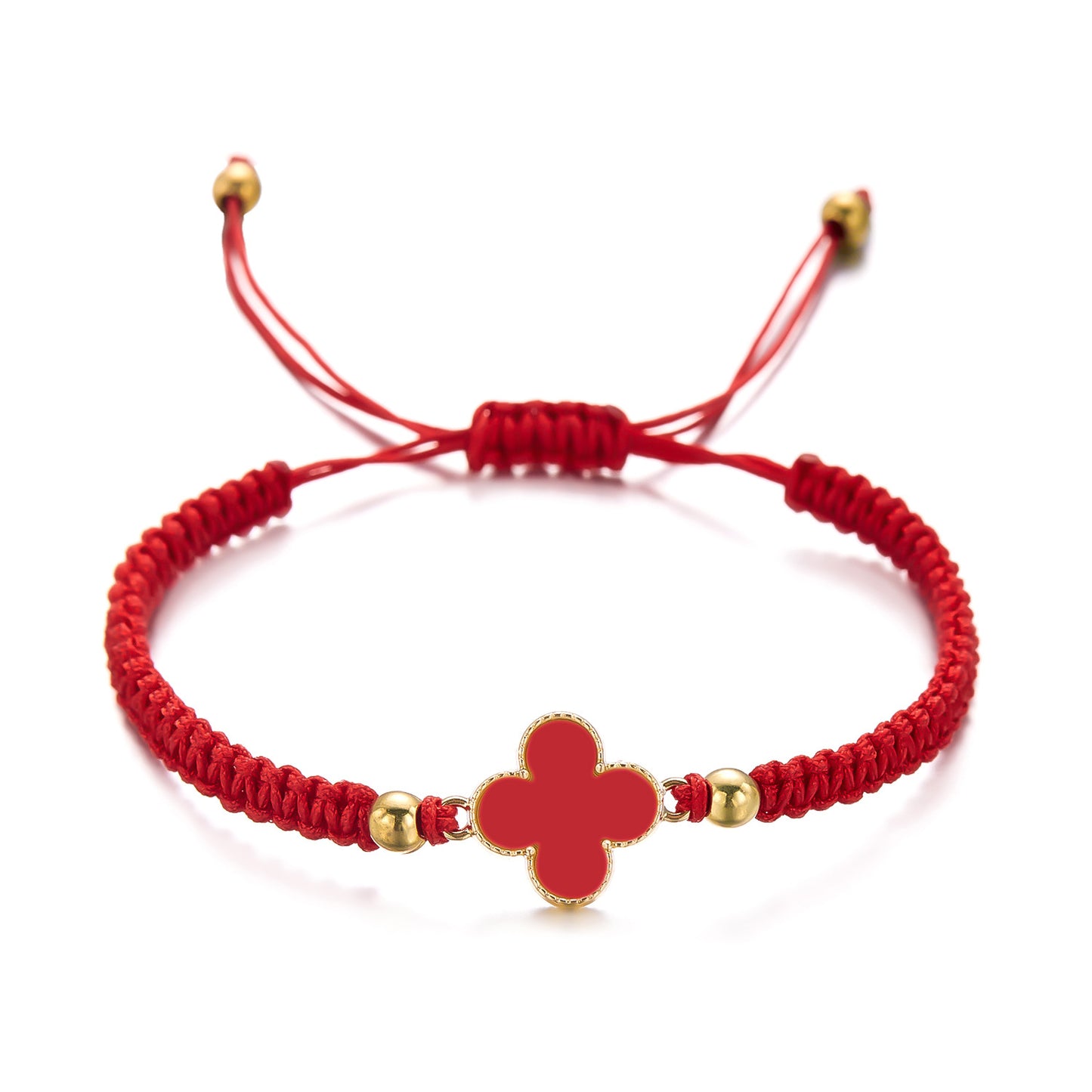 Women's Four-leaf Clover Woven Fashion Hand-woven Red Bracelets