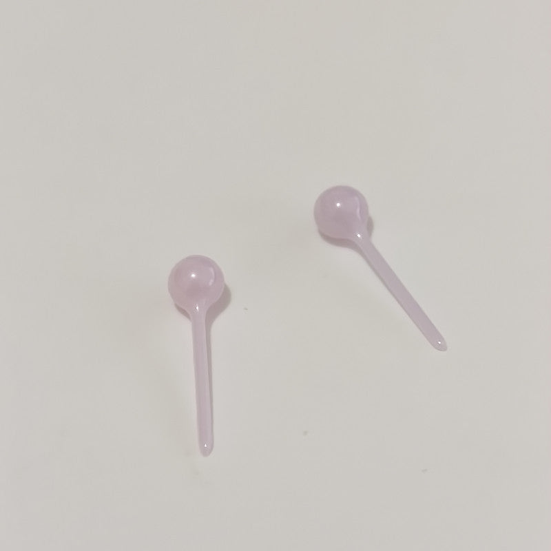 Women's & Men's Ear Bone Color Ceramic Bar Sleeping No Need Stud Earrings