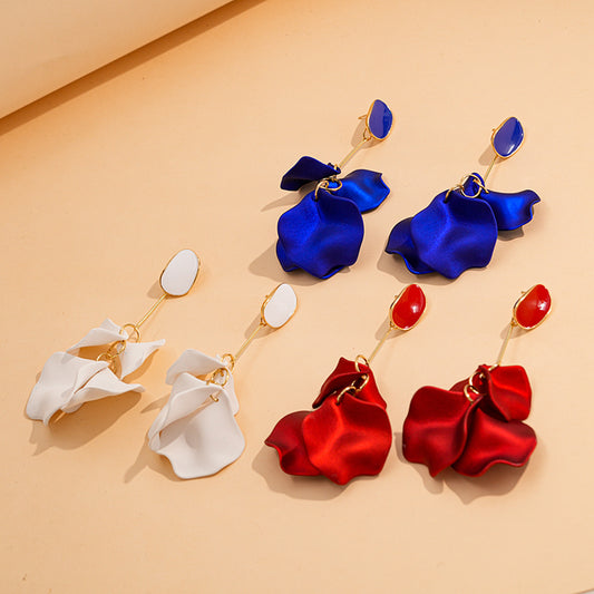 Acrylic Petal Fringe Ear Fashion High-key Dignified Light Luxury Earrings