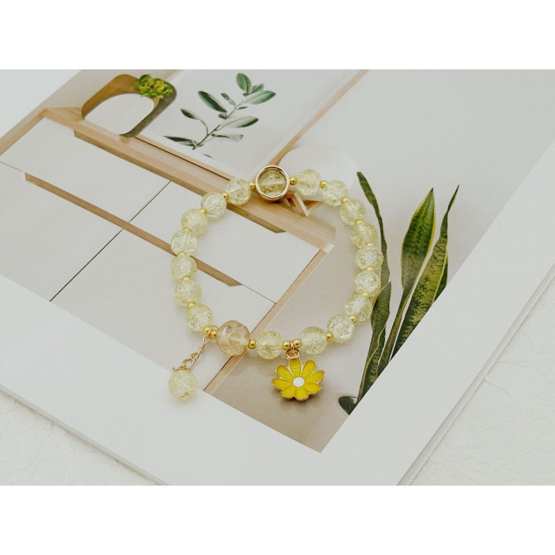Female Aquamarine Gray Moonlight Natural Crystal Bracelet