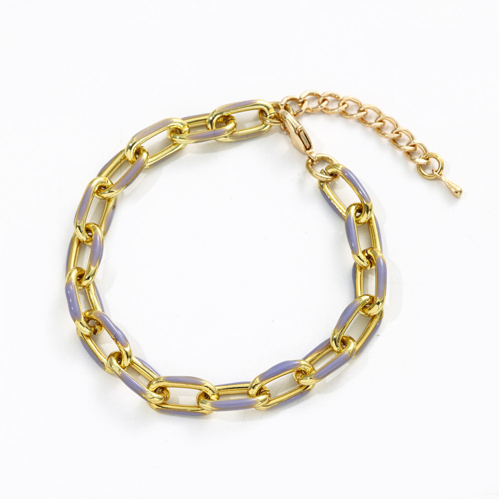 Women's Punk Alloy Oil Dripping Color Bracelets