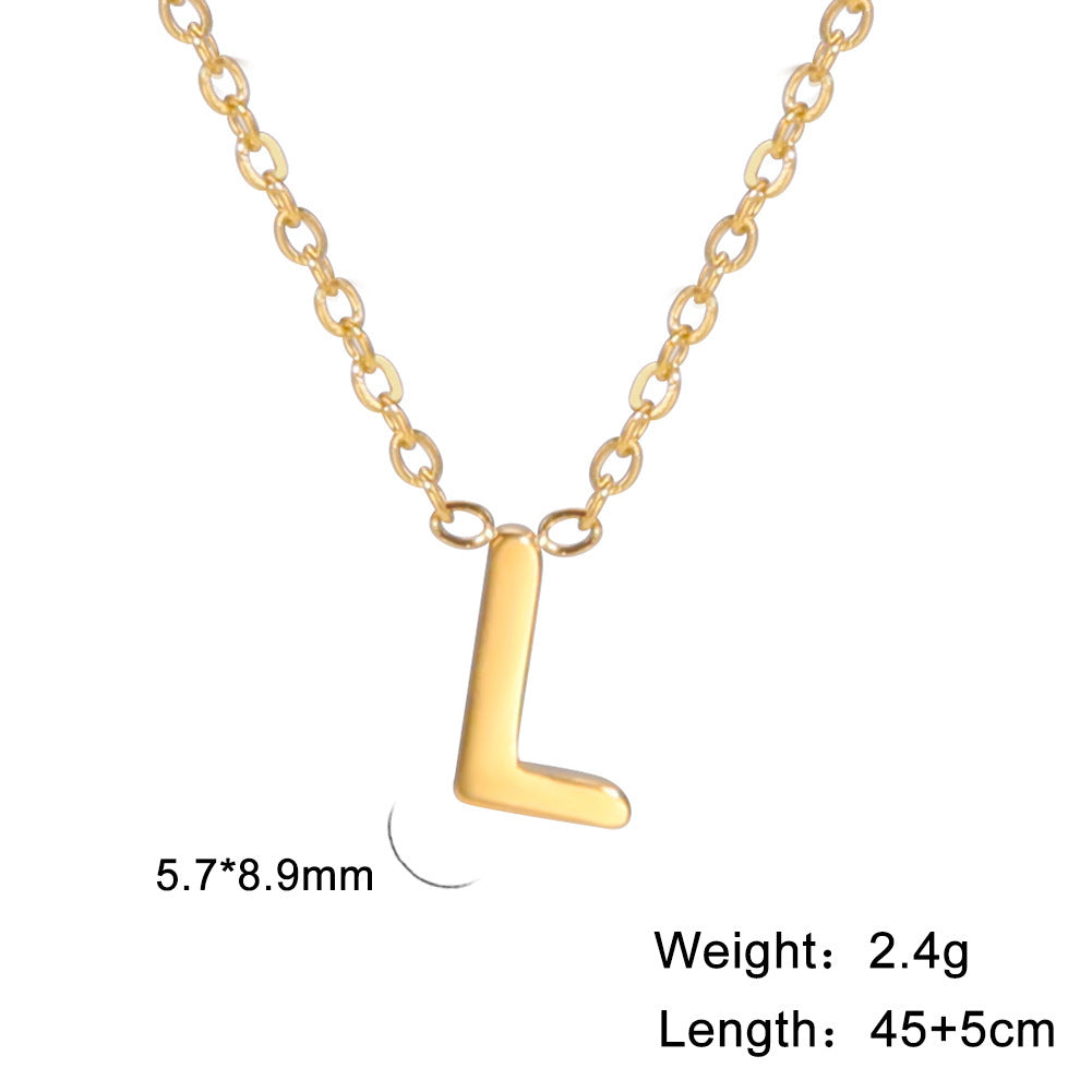 Cut Letter Titanium Steel Ornament Female Niche High Necklaces