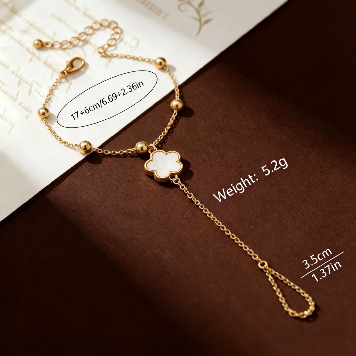 Fashion Lady Gold Finger Chain Butterfly Bracelet