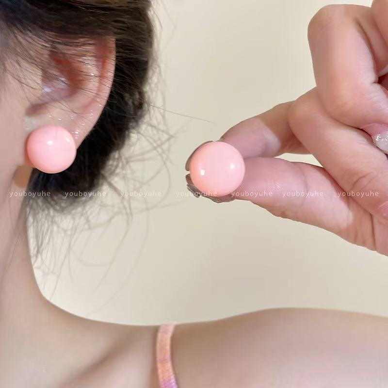 Women's Candy Color Steamed Bread Bean-shaped Unique Rings