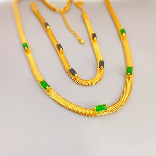 Women's Copper Gold-plated Fashion Snake Bones Chain Light Luxury High-grade Necklace