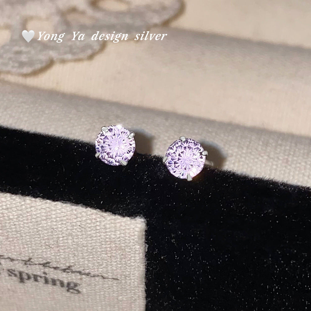 Fireworks Color Zircon Ear Colorful Gentle Stud Earrings