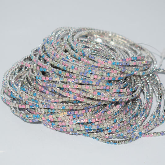 Single Row Rhinestone Thin Stretch Full Bracelets