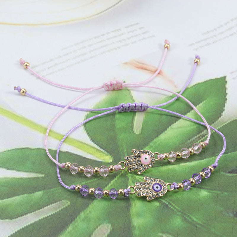 Crystal String Beads Angel Eyes Charm Bracelet