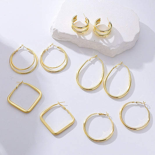 Female Multilayer Temperamental Tide Simple Personality Geometric Round Bracelets