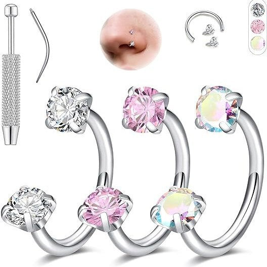 Earings Horseshoe Nose Rod Lip Eyebrow Rings