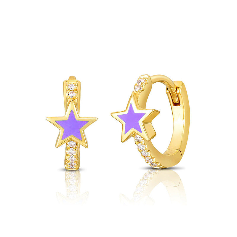 Sier Needle Fashion Simple Heart-shaped Geometric Ear French Stud Earrings