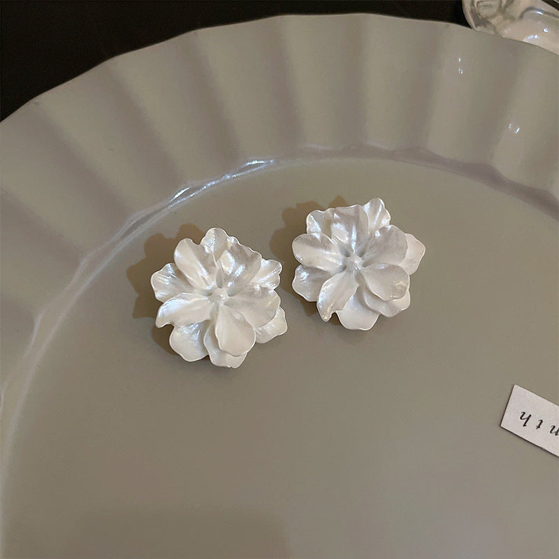 Needle Raffia Fabric White Flower Light Luxury Rings