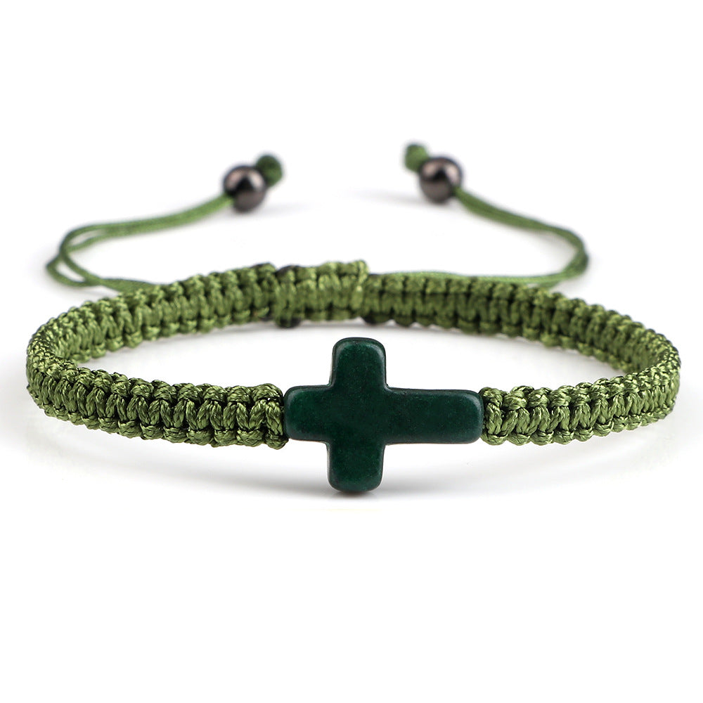 Green Twist Bow Hand-knitted Pure Thread Hand Woven Bracelet