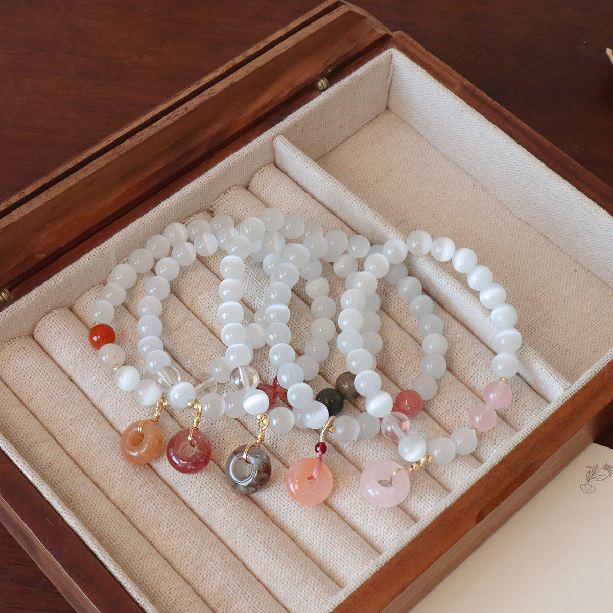 Opal Peace Buckle Beaded National Fashion Chinese Style Design Bead Bracelets