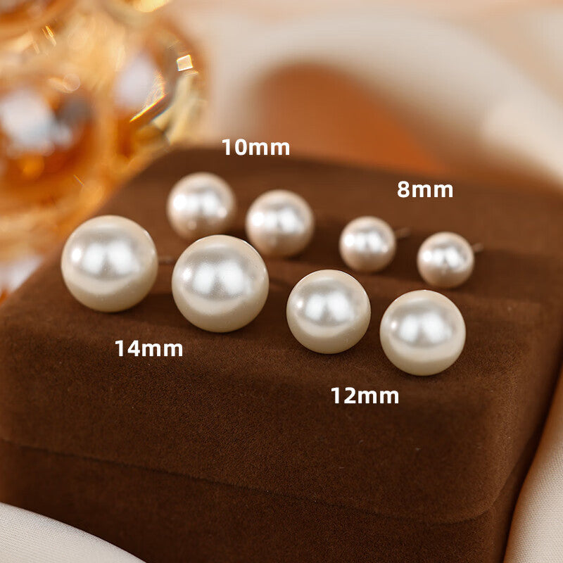 Women's Sterling Sier Pearl Design High-grade Stud Earrings