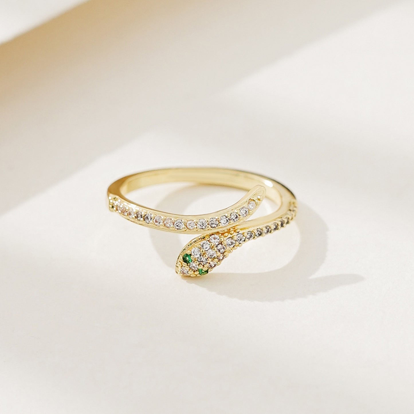Inlaid Zircon Snake Female Niche High Sense Personality Affordable Rings