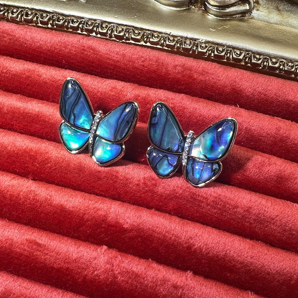 Women's Abalone Shell Series Gold Plated Environmental Protection Fashion French High-grade Earrings