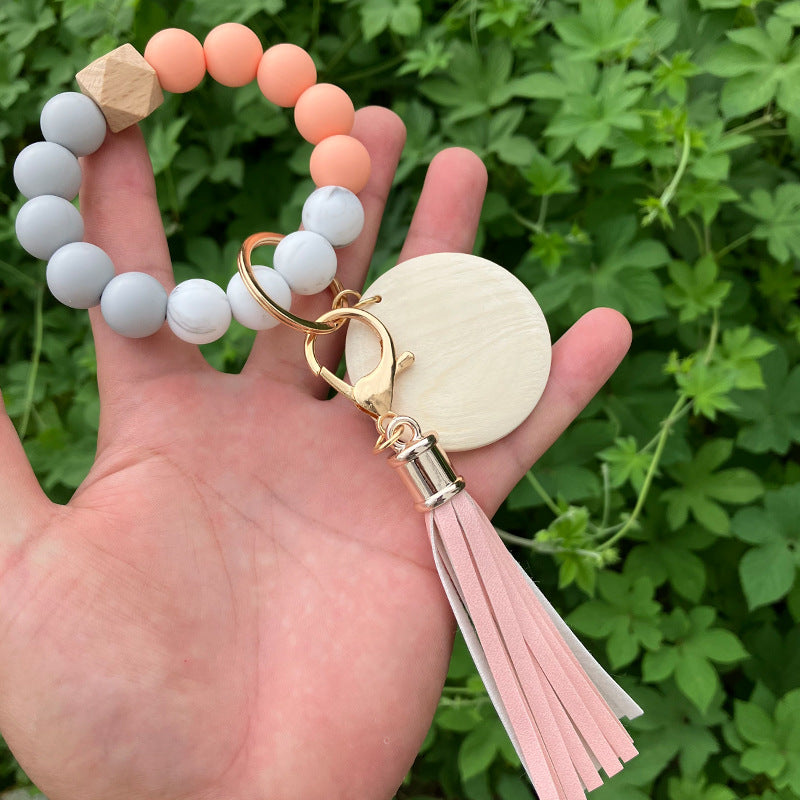 Beads Creative Beaded Tassel Sublimation Wood Bracelet