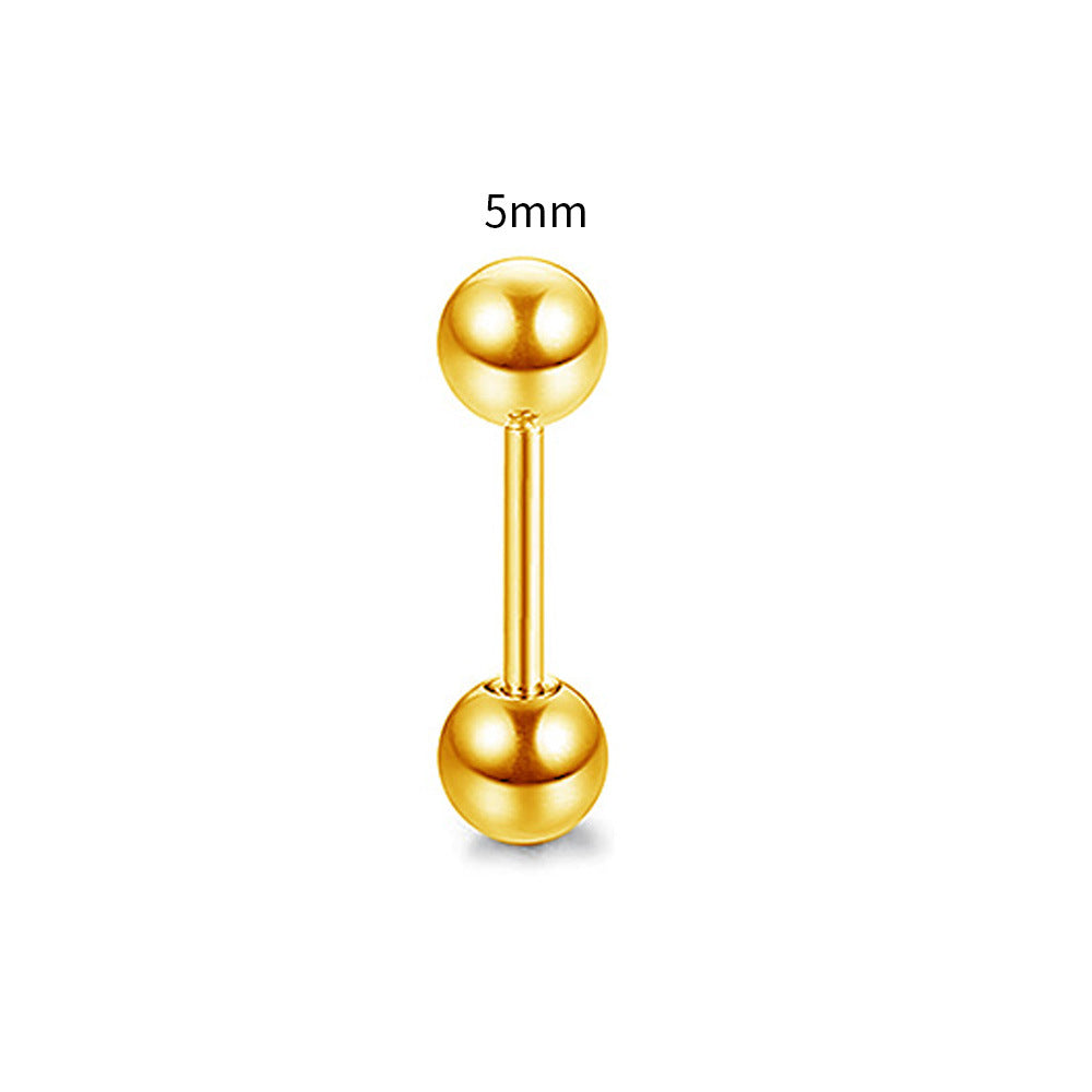 Steel Rod Dumbbell Ball Ear Bone Stud Earrings