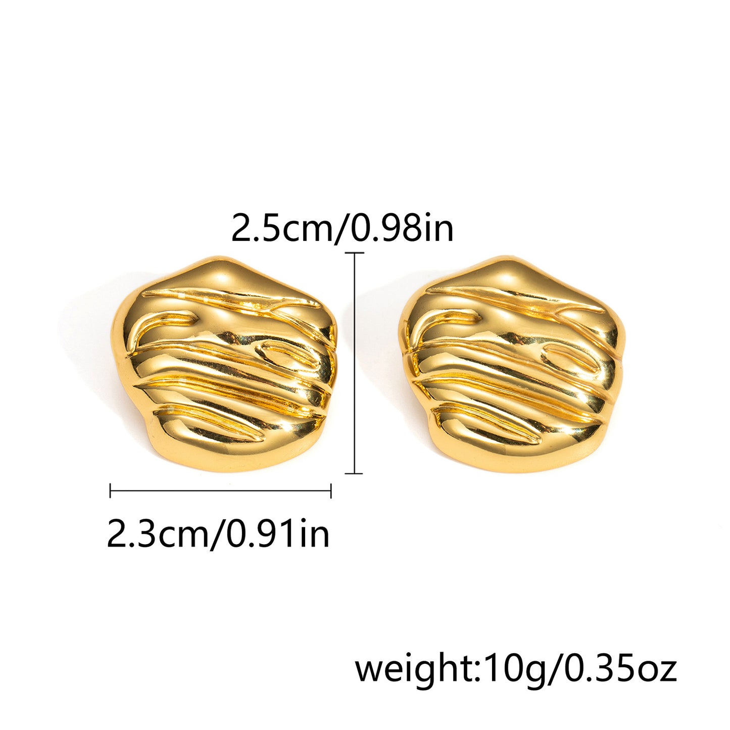 Women's Style Retro Titanium Steel Pleated Texture Vortex Stainless Earrings