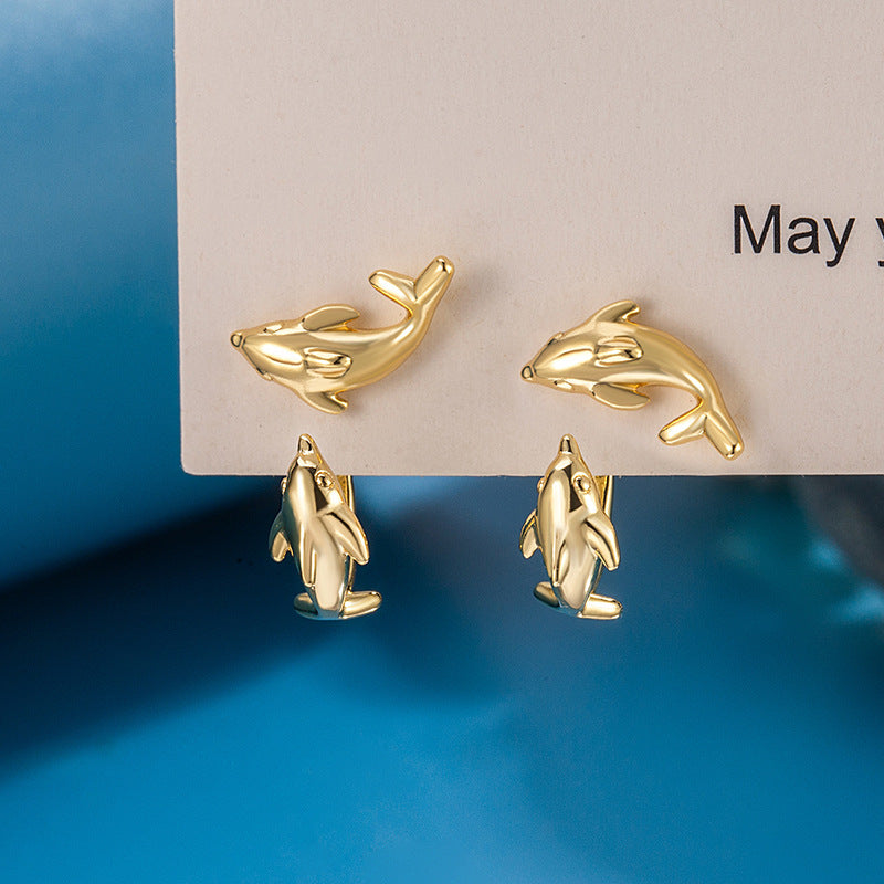 Dolphin Ear Rear Female Minority Design High Earrings
