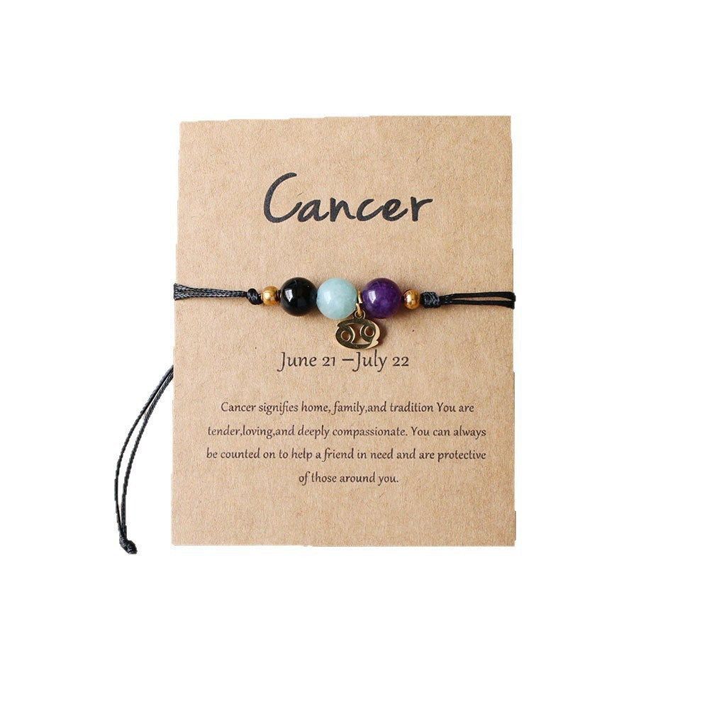 Planets Twee Constellations Natural Stone Blue Black Bracelet