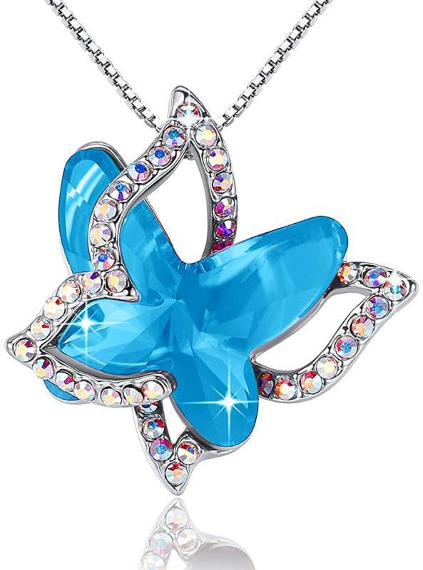 Women's Alloy Birthday Stone Crystal Animal Butterfly Necklaces